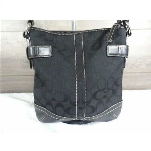 Coach Handbags - Coach Signature Black Canvas & Leather Hobo Bag - F05M-3577